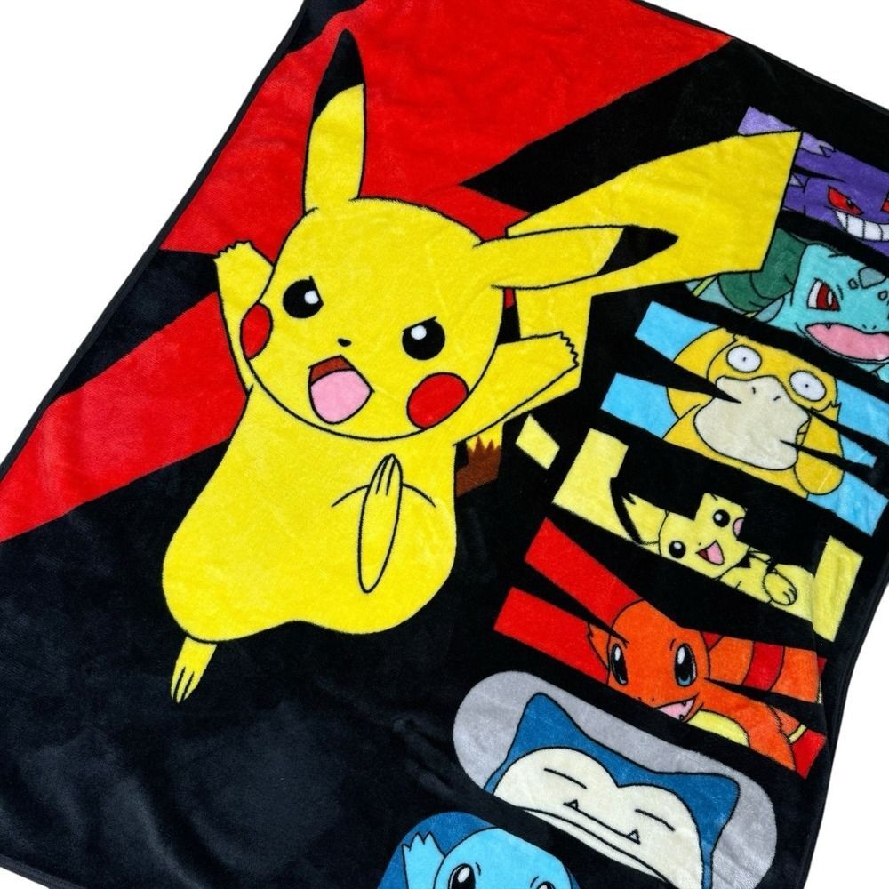 Pokémon Pikachu Fleece Blanket NW Group 46x60 Gen 1 Throw‎